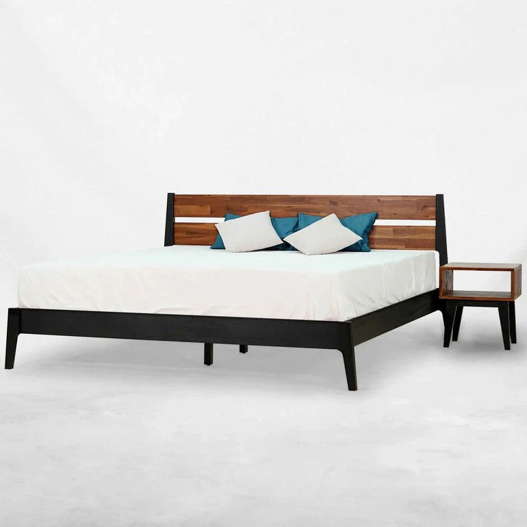 Acacia Callisto Solid Wood Bed Frame and Nightstand Set for a Stylish Bedroom - Image 3