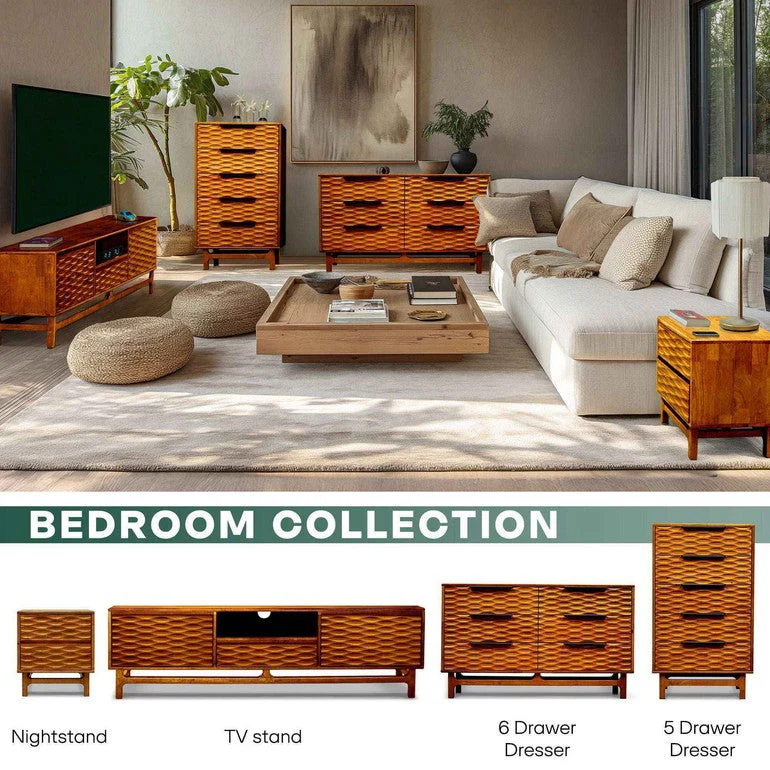Acacia Elara Dresser with 5 Drawers for Stylish Storage Solutions - Image 18