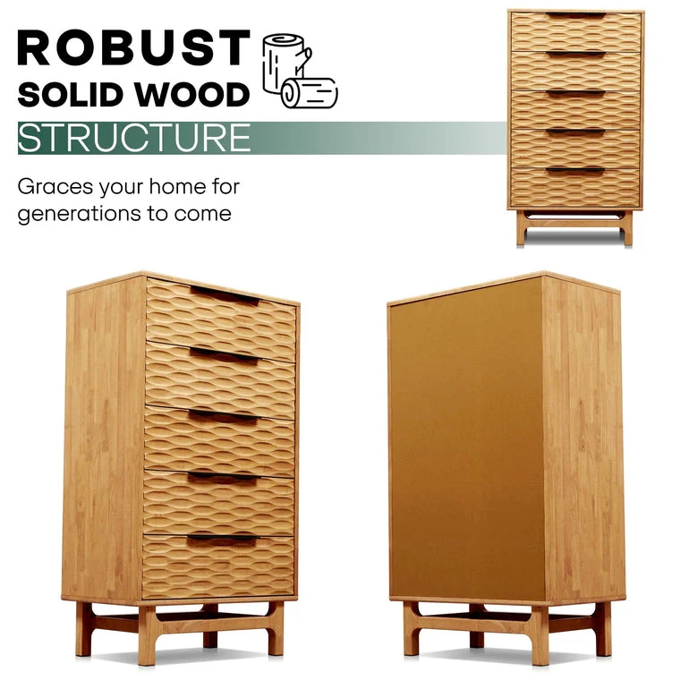 Acacia Elara Dresser with 5 Drawers for Stylish Storage Solutions - Image 6