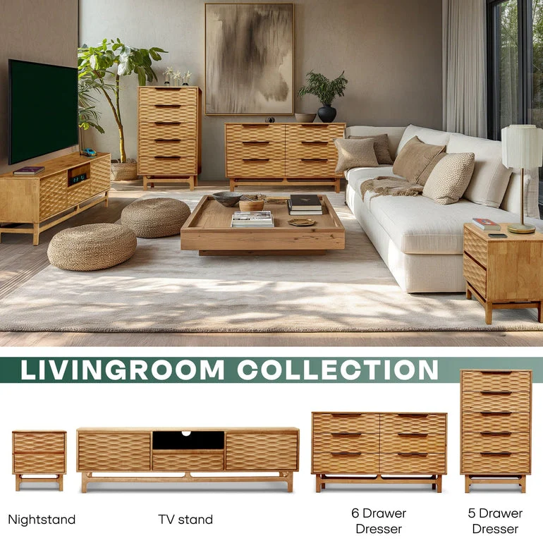 Acacia Elara Dresser with 5 Drawers for Stylish Storage Solutions - Image 9
