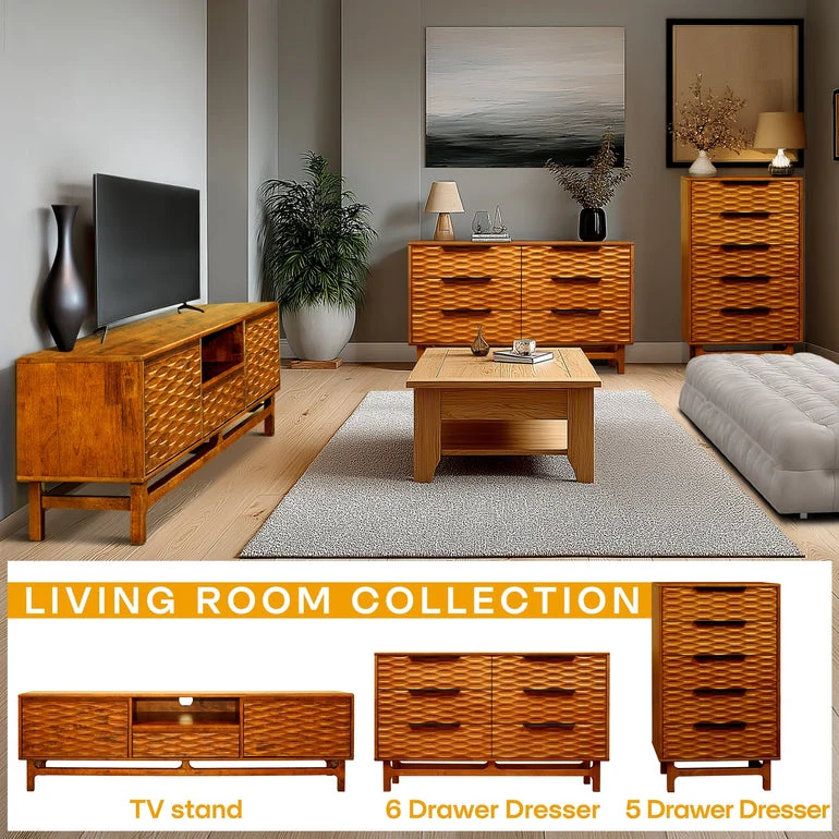 Acacia Elara Dresser with 6 Drawers for Stylish Storage Solutions - Image 26