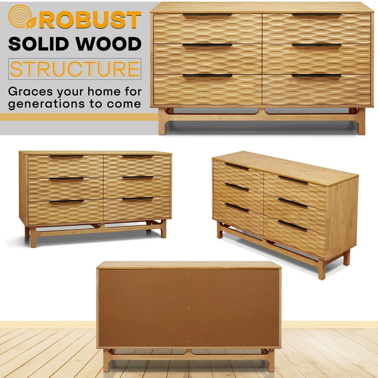 Acacia Elara Dresser with 6 Drawers for Stylish Storage Solutions - Image 4