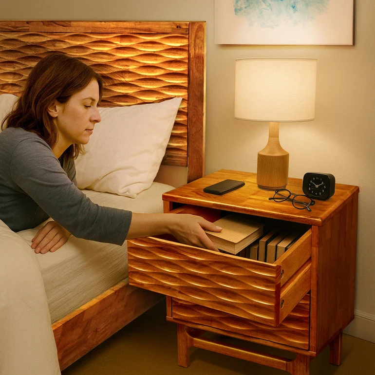 Acacia Elara Nightstand with 2 Drawers - Stylish Storage Solution - Image 13