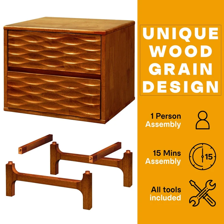 Acacia Elara Nightstand with 2 Drawers - Stylish Storage Solution - Image 15