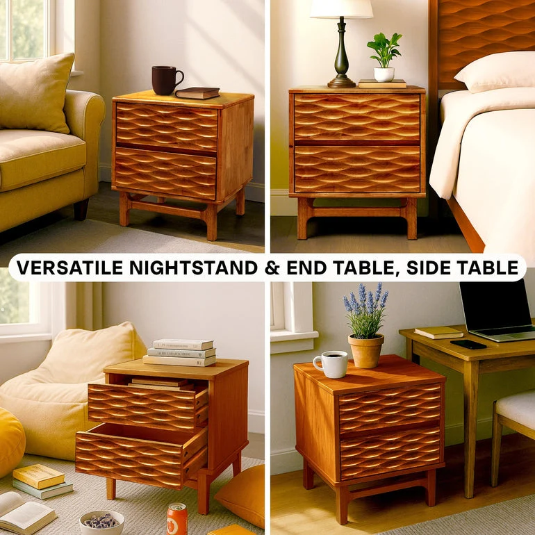 Acacia Elara Nightstand with 2 Drawers - Stylish Storage Solution - Image 17