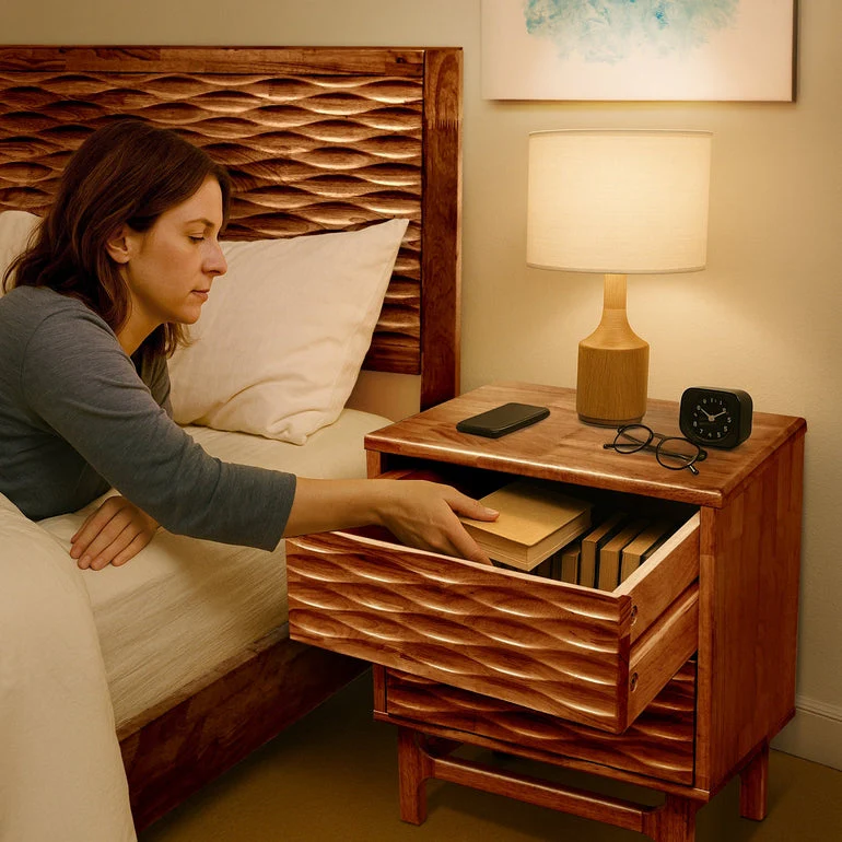 Acacia Elara Nightstand with 2 Drawers - Stylish Storage Solution - Image 22