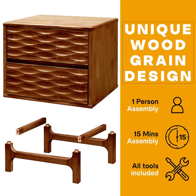 Acacia Elara Nightstand with 2 Drawers - Stylish Storage Solution - Image 24