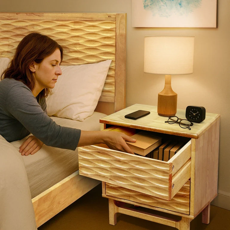 Acacia Elara Nightstand with 2 Drawers - Stylish Storage Solution - Image 4