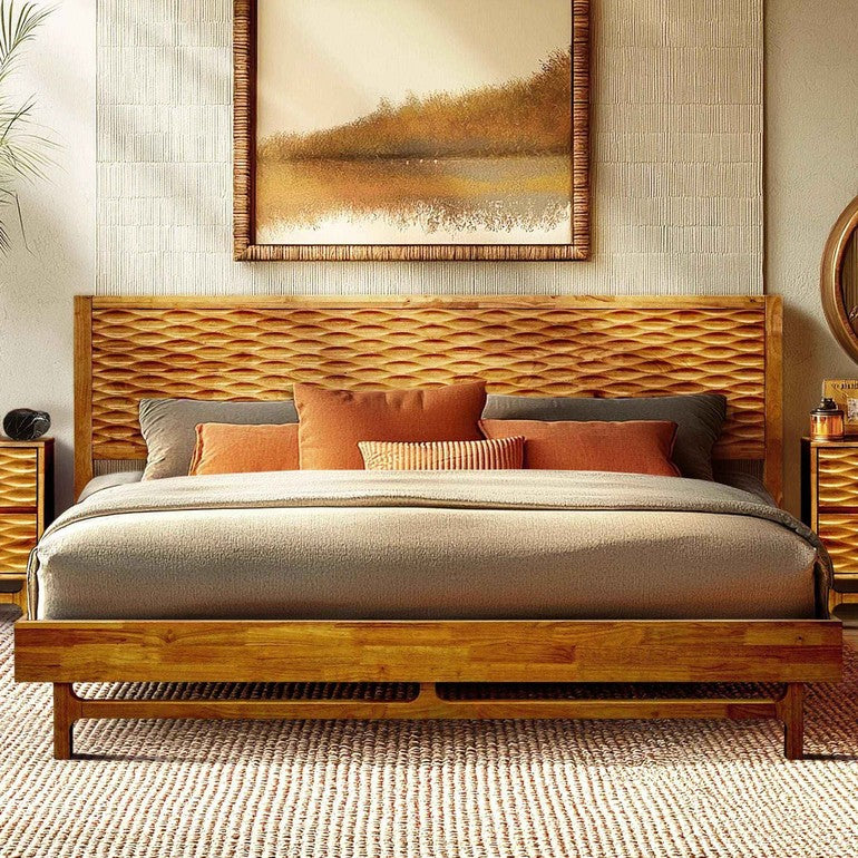Acacia Elara Platform Bed Frame with Headboard - Stylish and Durable Design - Image 11