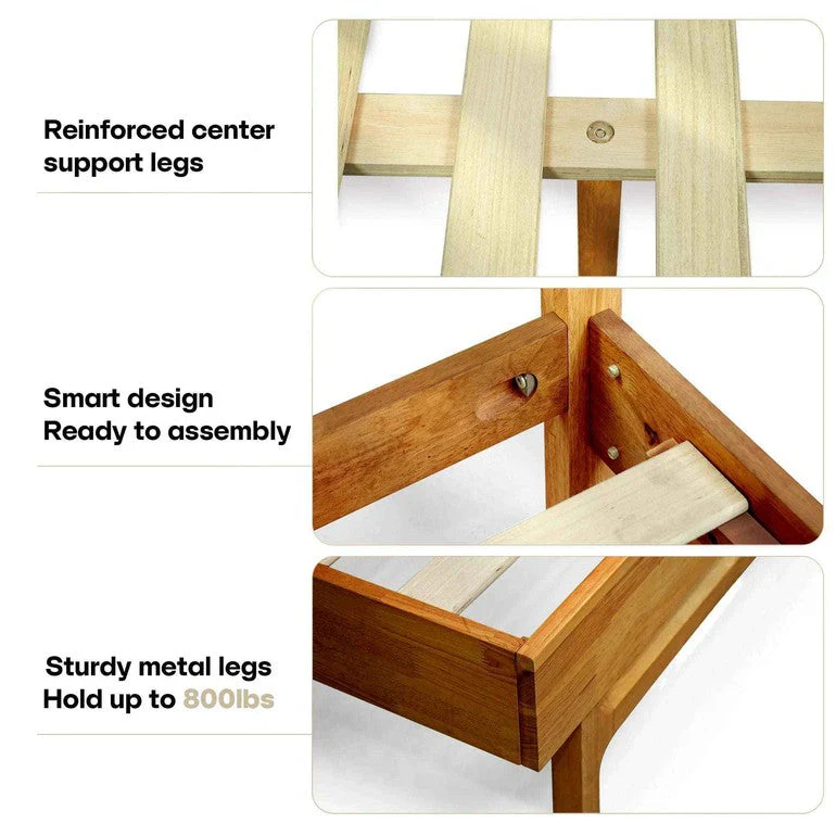 Acacia Elara Platform Bed Frame with Headboard - Stylish and Durable Design - Image 16