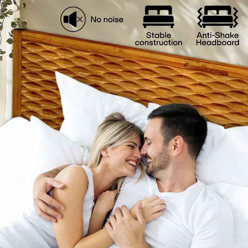 Acacia Elara Platform Bed Frame with Headboard - Stylish and Durable Design - Image 17