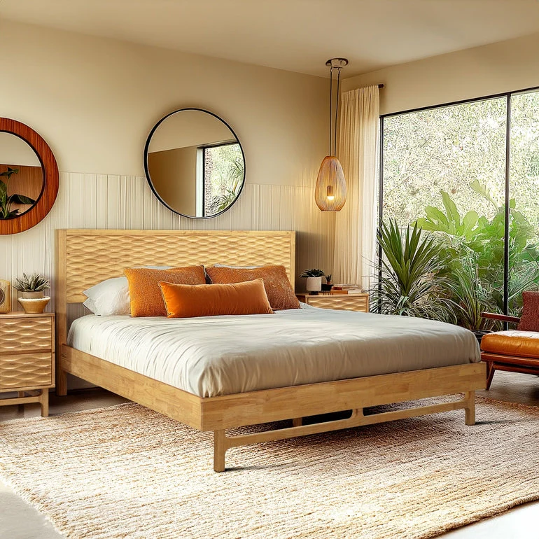 Acacia Elara Platform Bed Frame with Headboard - Stylish and Durable Design - Image 2