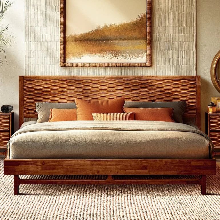 Acacia Elara Platform Bed Frame with Headboard - Stylish and Durable Design - Image 21