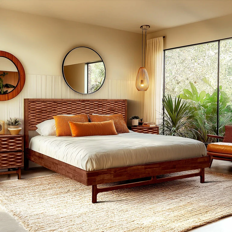 Acacia Elara Platform Bed Frame with Headboard - Stylish and Durable Design - Image 22