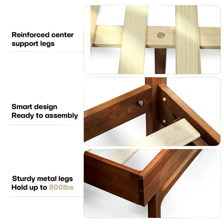Acacia Elara Platform Bed Frame with Headboard - Stylish and Durable Design - Image 26