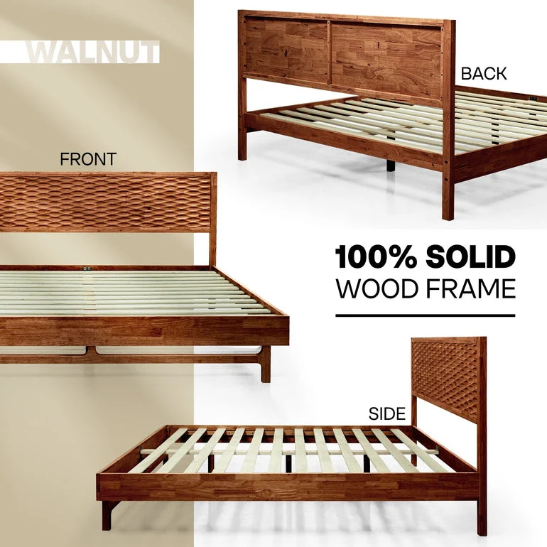 Acacia Elara Platform Bed Frame with Headboard - Stylish and Durable Design - Image 28
