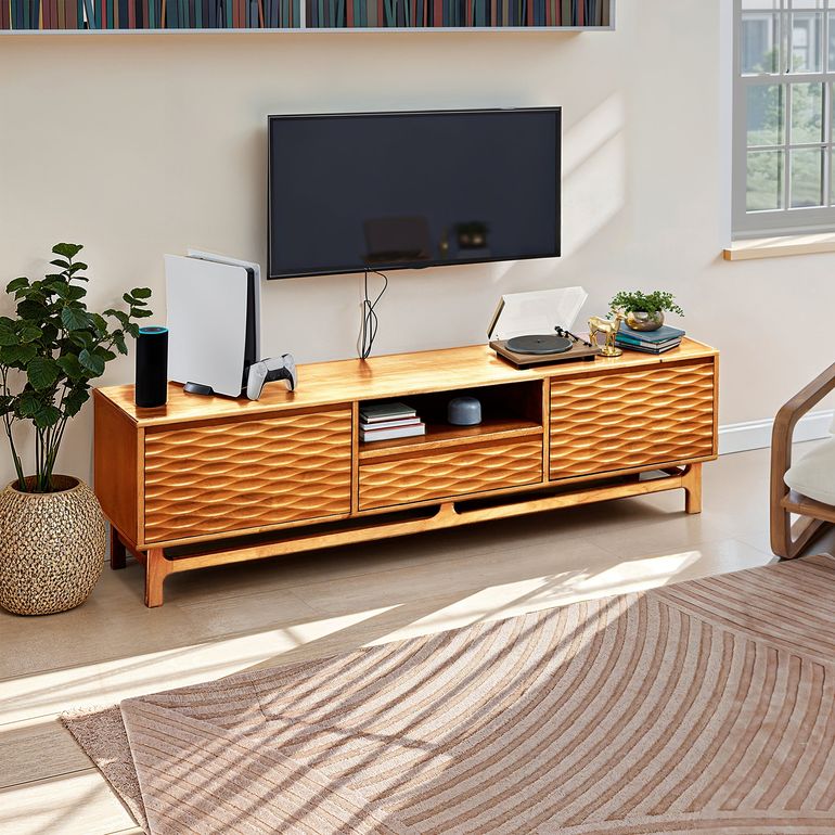 Acacia Elara Solid Wood TV Stand with Storage and Cable Management for TVs up to 80" - Image 10