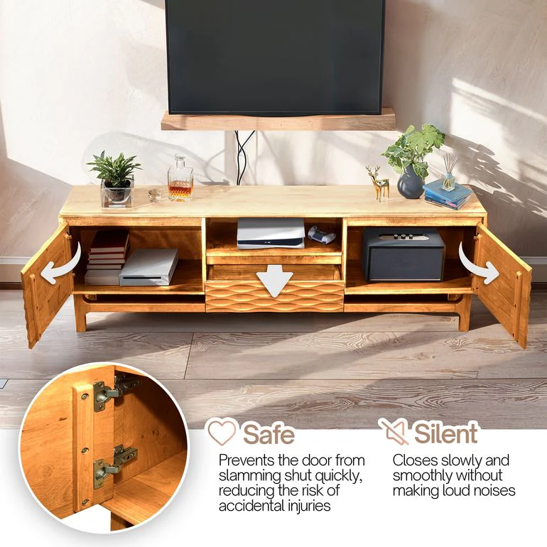 Acacia Elara Solid Wood TV Stand with Storage and Cable Management for TVs up to 80" - Image 13