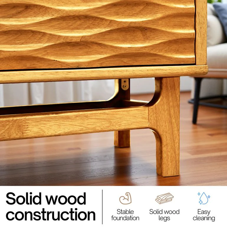 Acacia Elara Solid Wood TV Stand with Storage and Cable Management for TVs up to 80" - Image 14