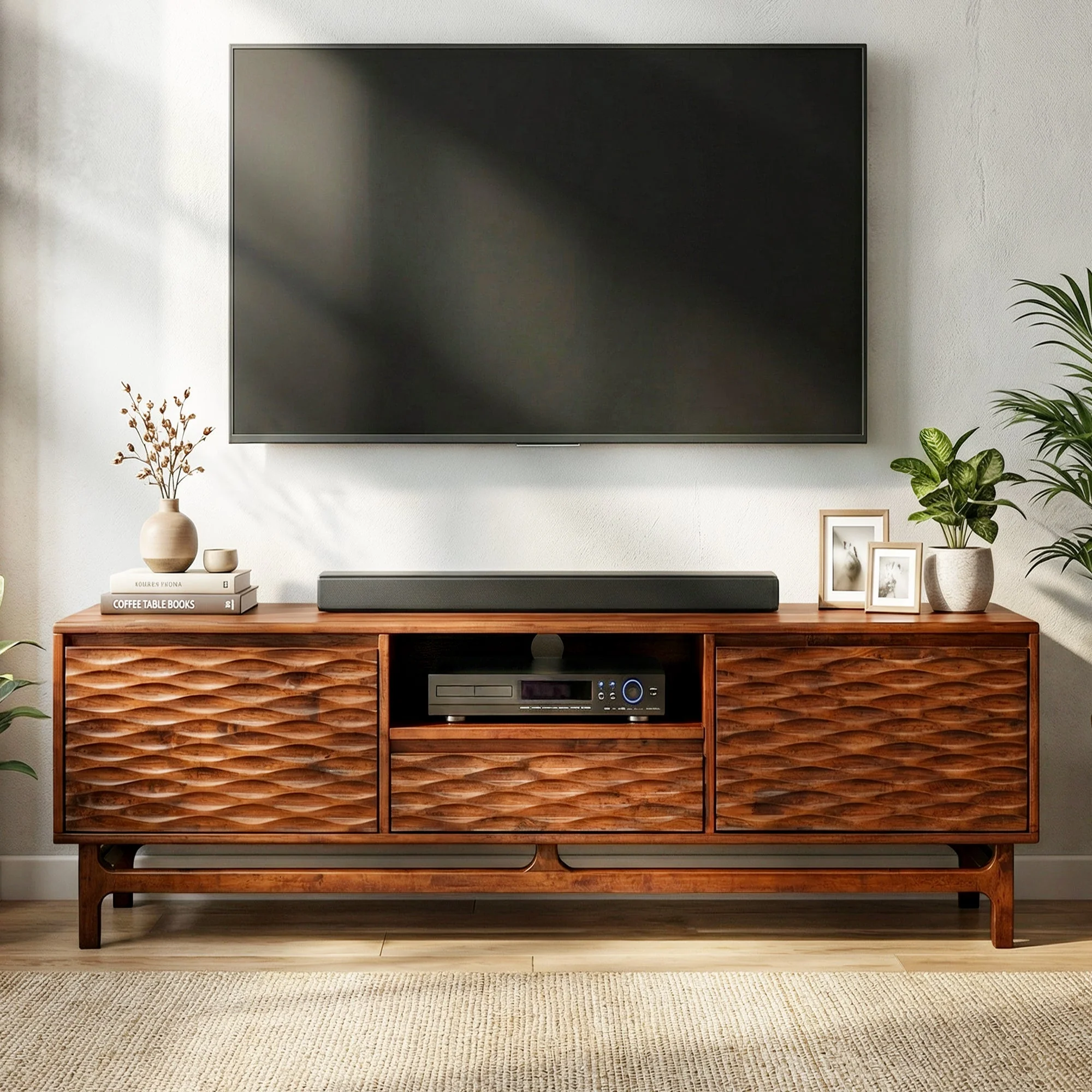 Acacia Elara Solid Wood TV Stand with Storage and Cable Management for TVs up to 80" - Image 17