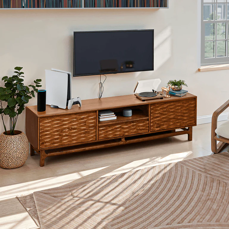 Acacia Elara Solid Wood TV Stand with Storage and Cable Management for TVs up to 80" - Image 18