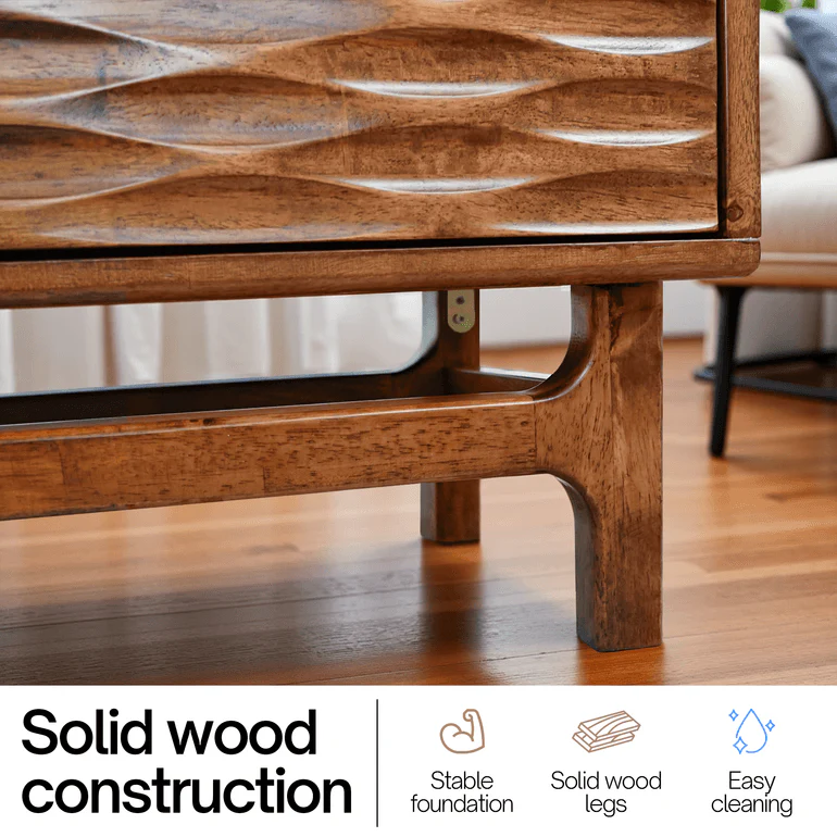 Acacia Elara Solid Wood TV Stand with Storage and Cable Management for TVs up to 80" - Image 22