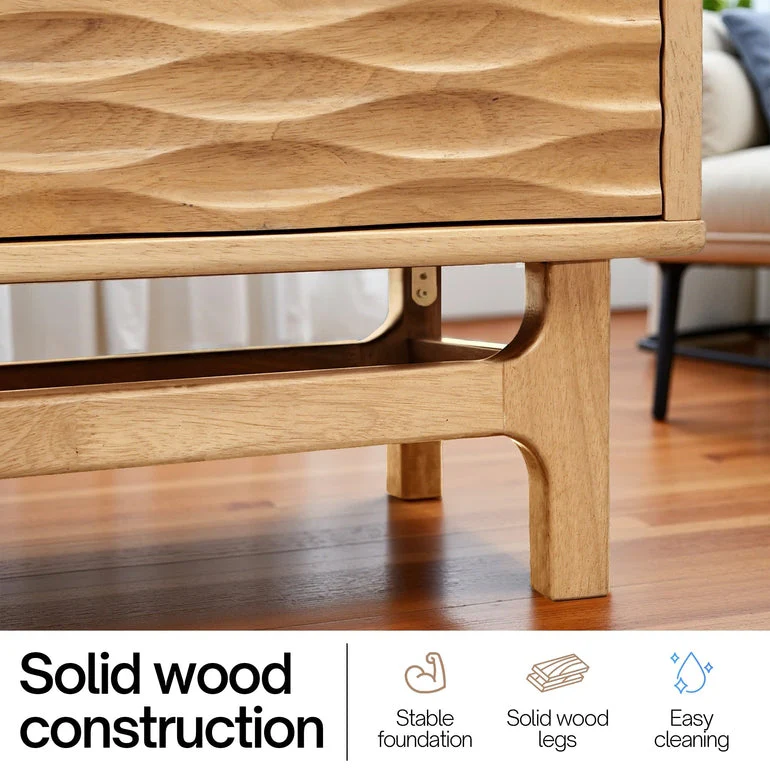 Acacia Elara Solid Wood TV Stand with Storage and Cable Management for TVs up to 80" - Image 6
