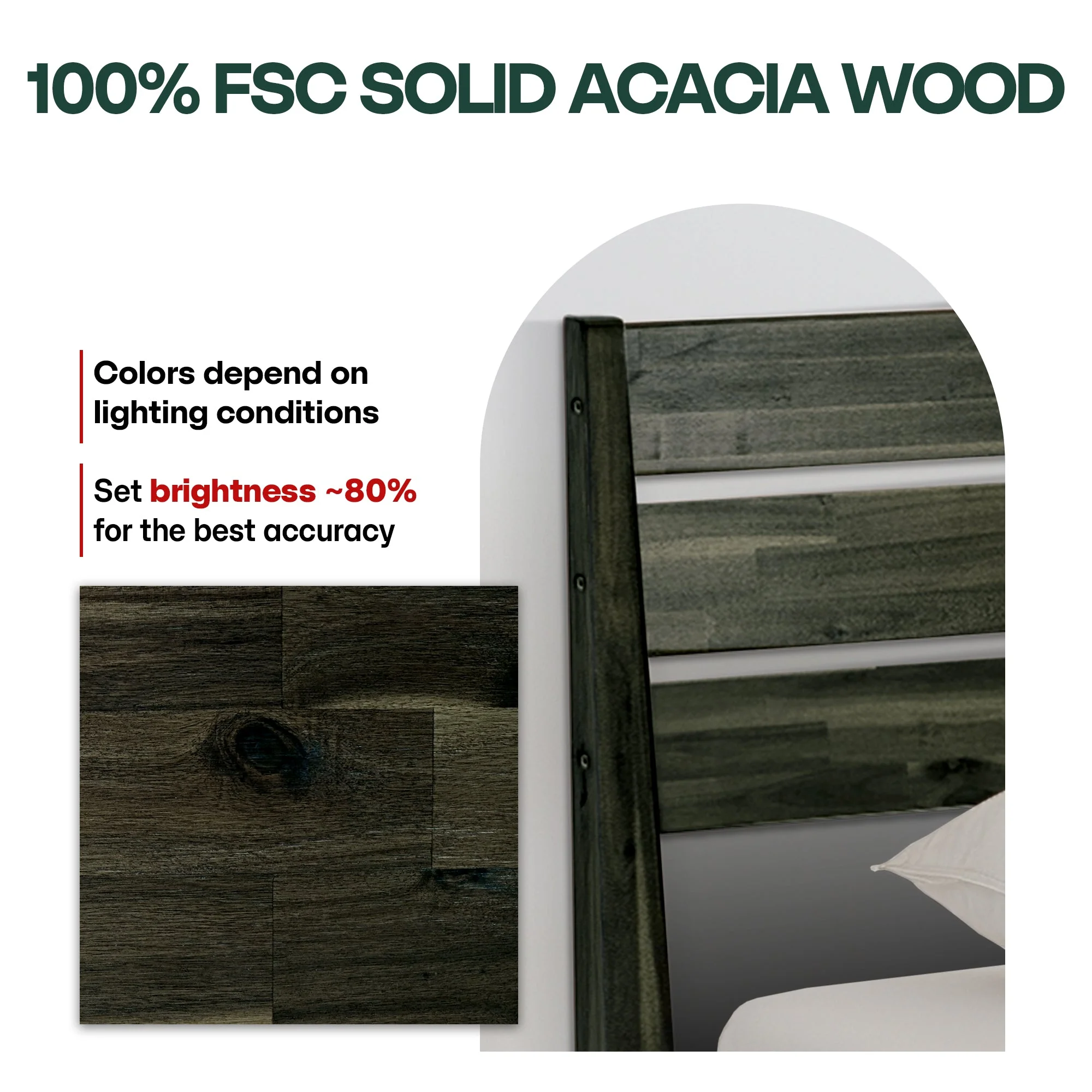 Acacia Emery Solid Wood Bed Frame - Stylish and Durable Acacia Wood Design for Your Bedroom - Image 13