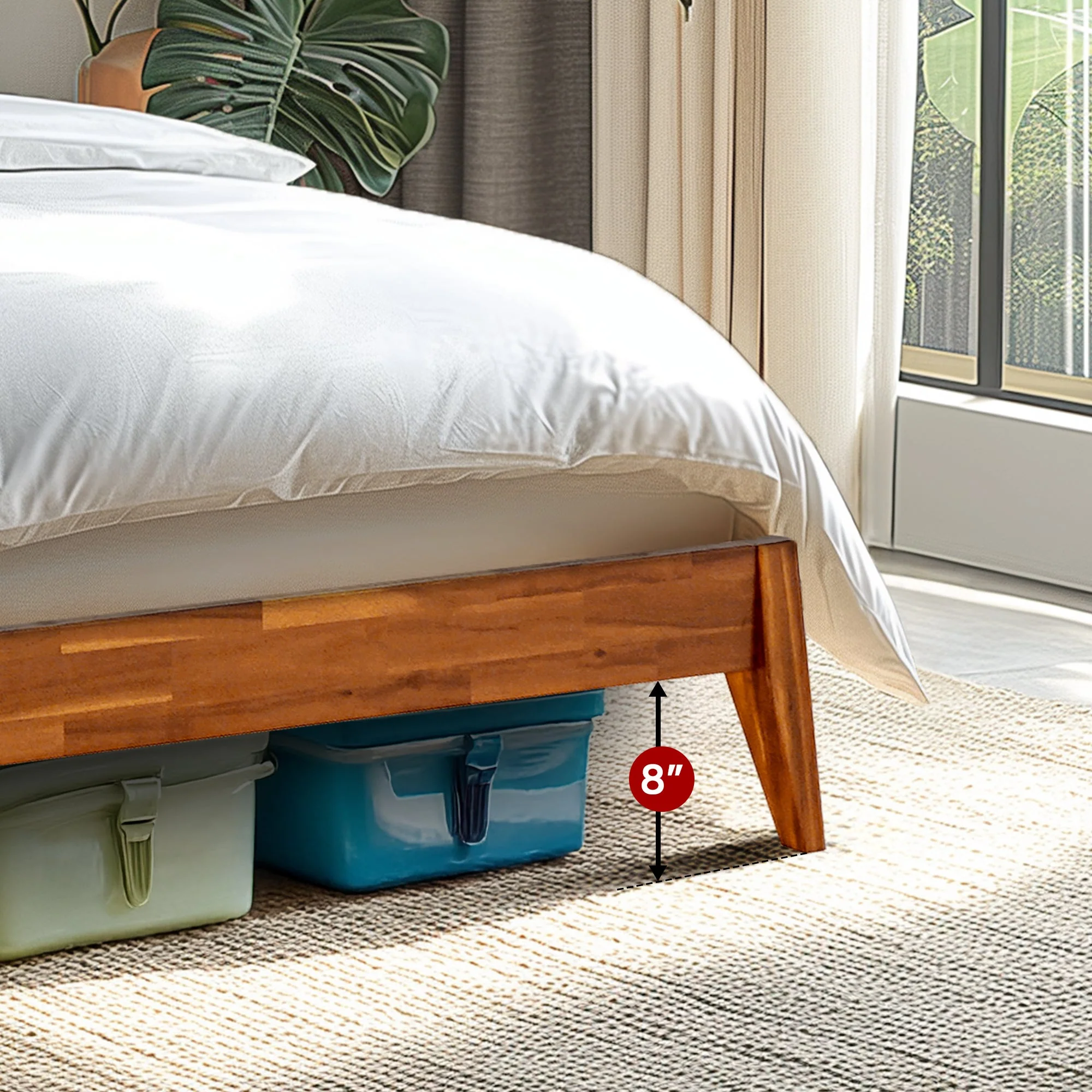 Acacia Emery Solid Wood Bed Frame - Stylish and Durable Acacia Wood Design for Your Bedroom - Image 32