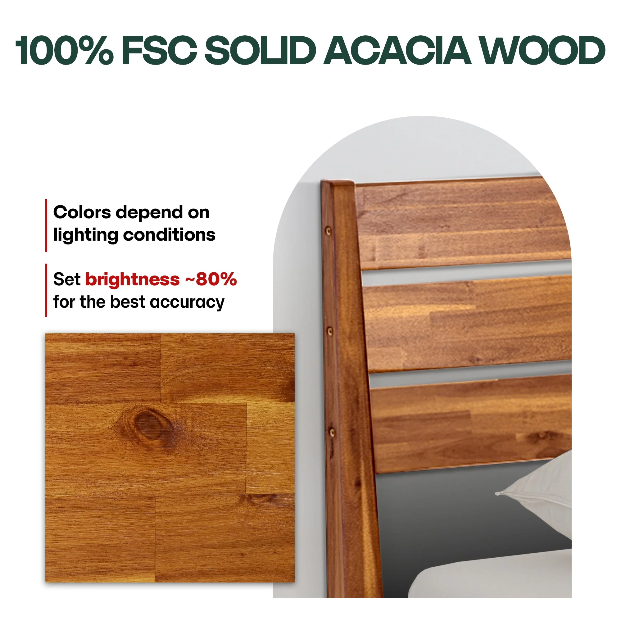 Acacia Emery Solid Wood Bed Frame - Stylish and Durable Acacia Wood Design for Your Bedroom - Image 39