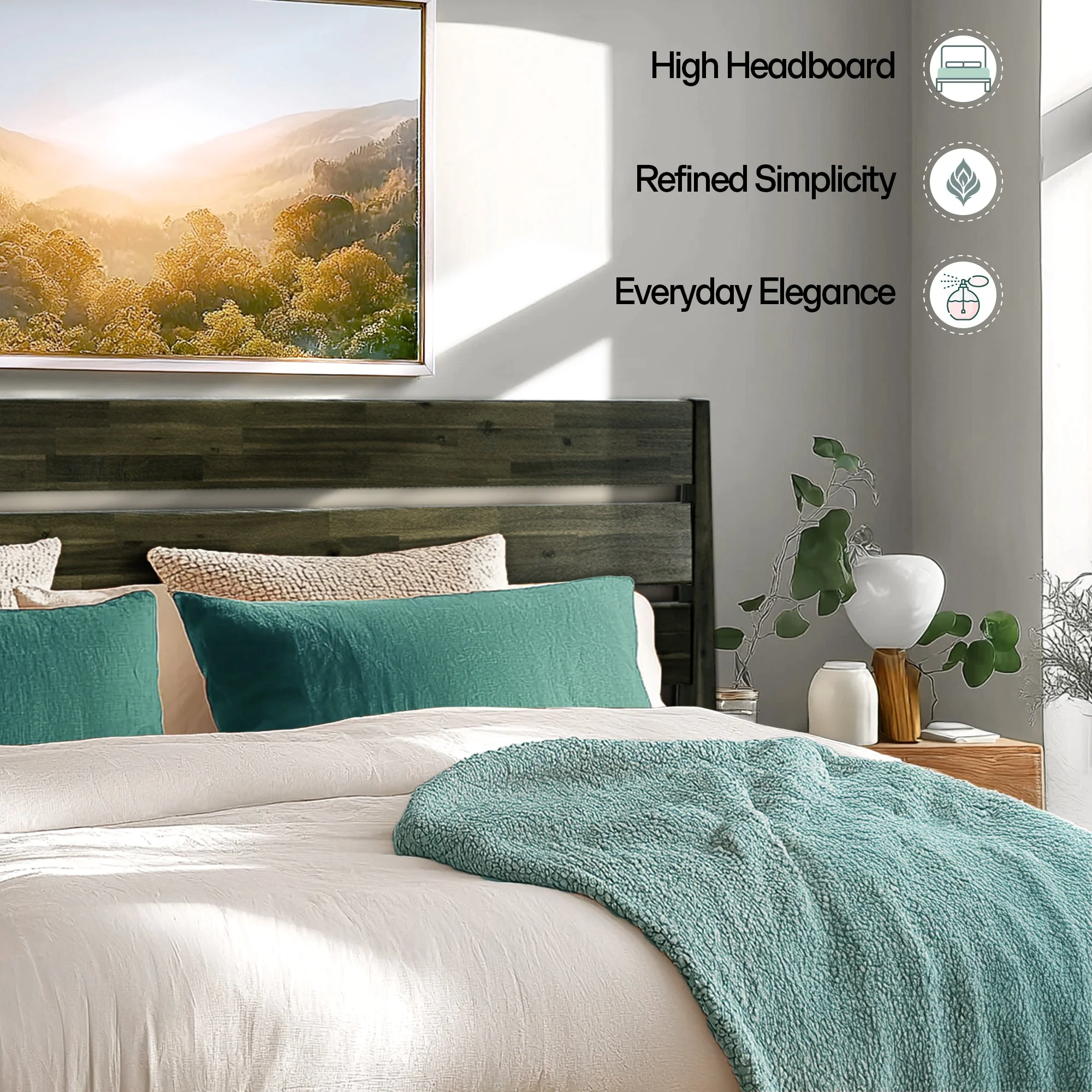 Acacia Emery Solid Wood Bed Frame - Stylish and Durable Acacia Wood Design for Your Bedroom - Image 5