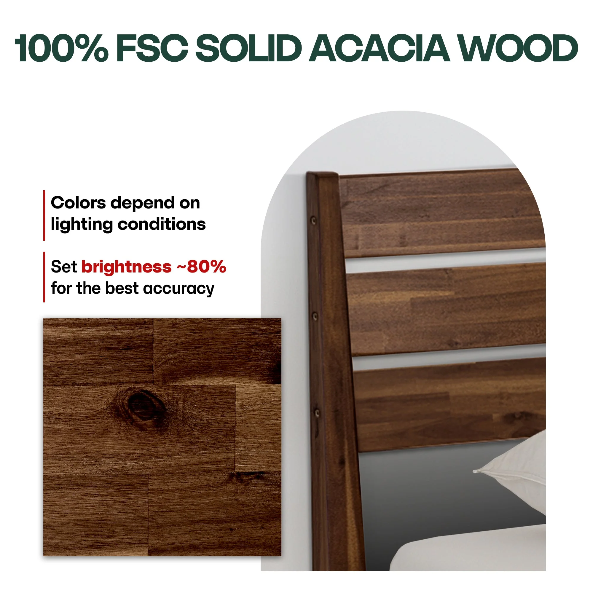 Acacia Emery Solid Wood Bed Frame - Stylish and Durable Acacia Wood Design for Your Bedroom - Image 51