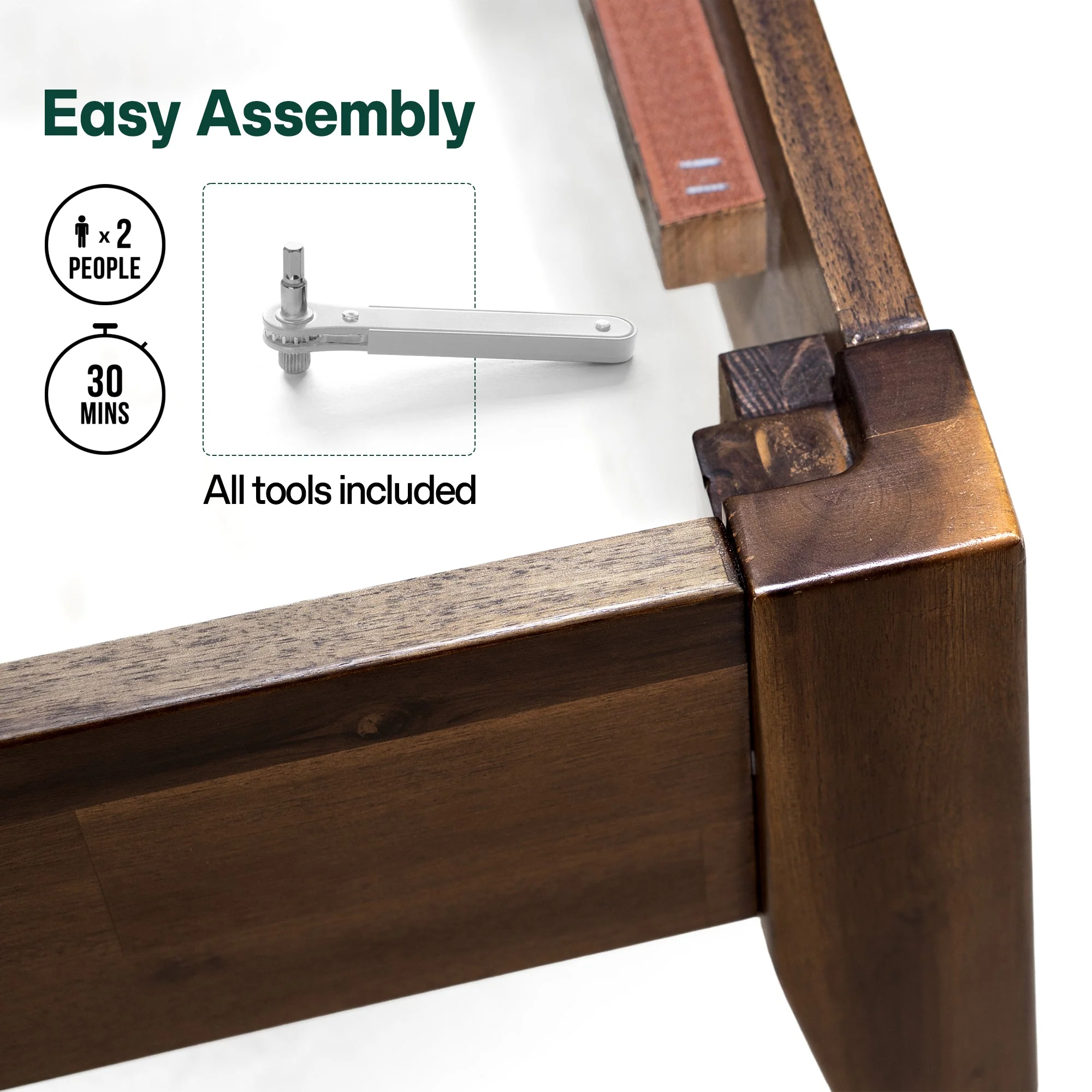 Acacia Emery Solid Wood Bed Frame - Stylish and Durable Acacia Wood Design for Your Bedroom - Image 52