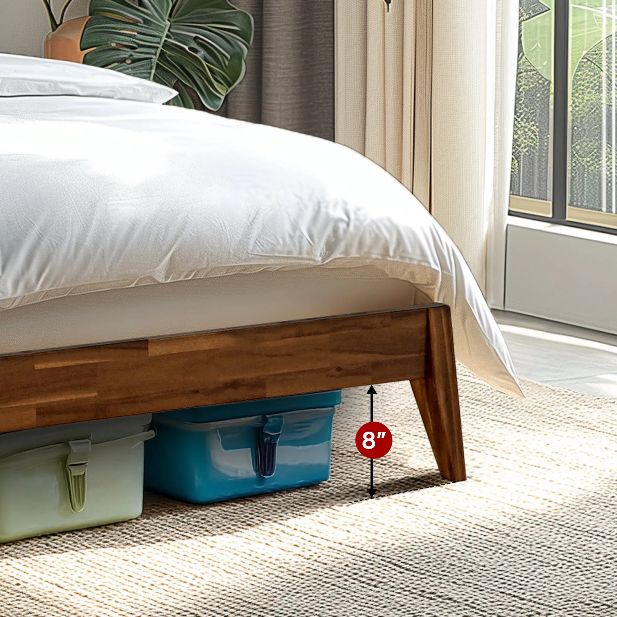 Acacia Emery Solid Wood Bed Frame - Stylish and Durable Acacia Wood Design for Your Bedroom - Image 58
