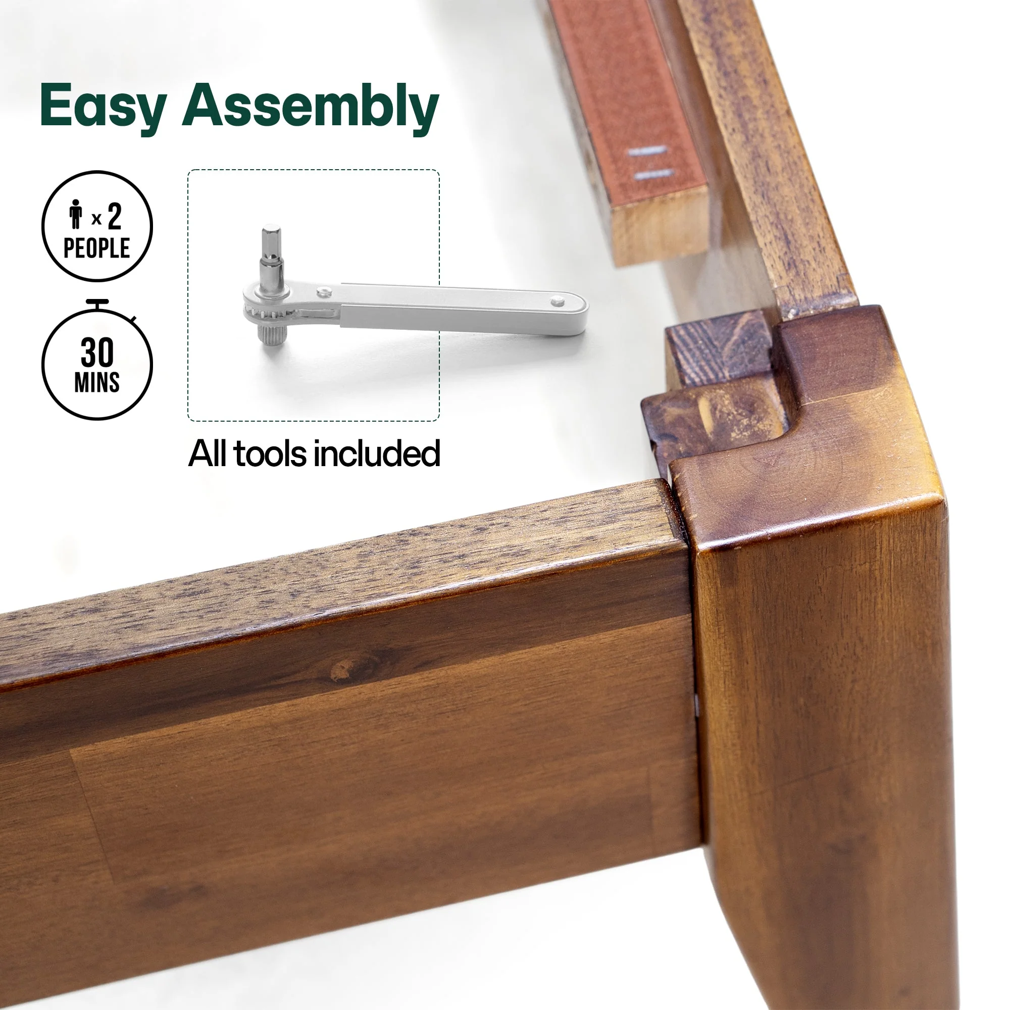 Acacia Emery Solid Wood Bed Frame - Stylish and Durable Acacia Wood Design for Your Bedroom - Image 64