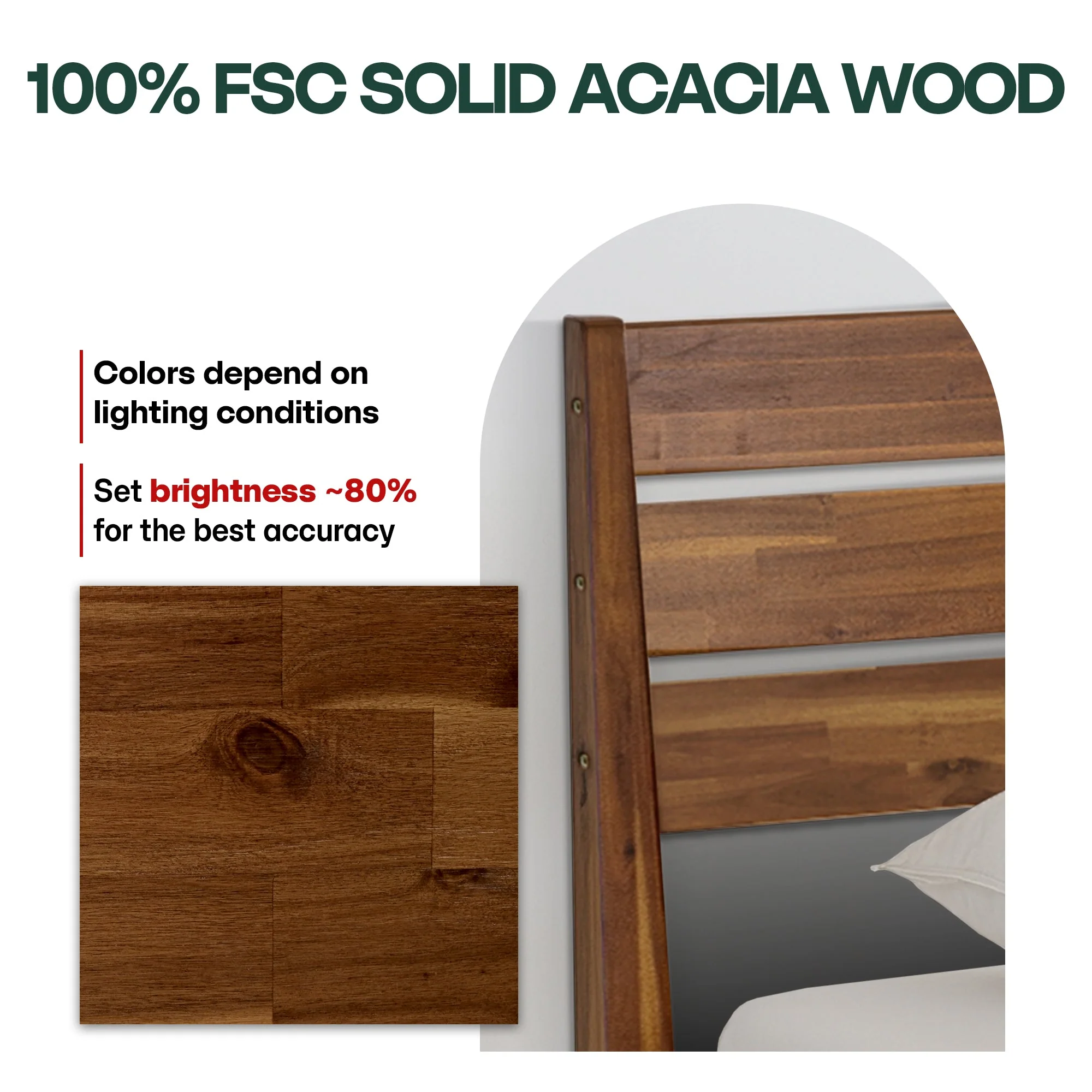 Acacia Emery Solid Wood Bed Frame - Stylish and Durable Acacia Wood Design for Your Bedroom - Image 65