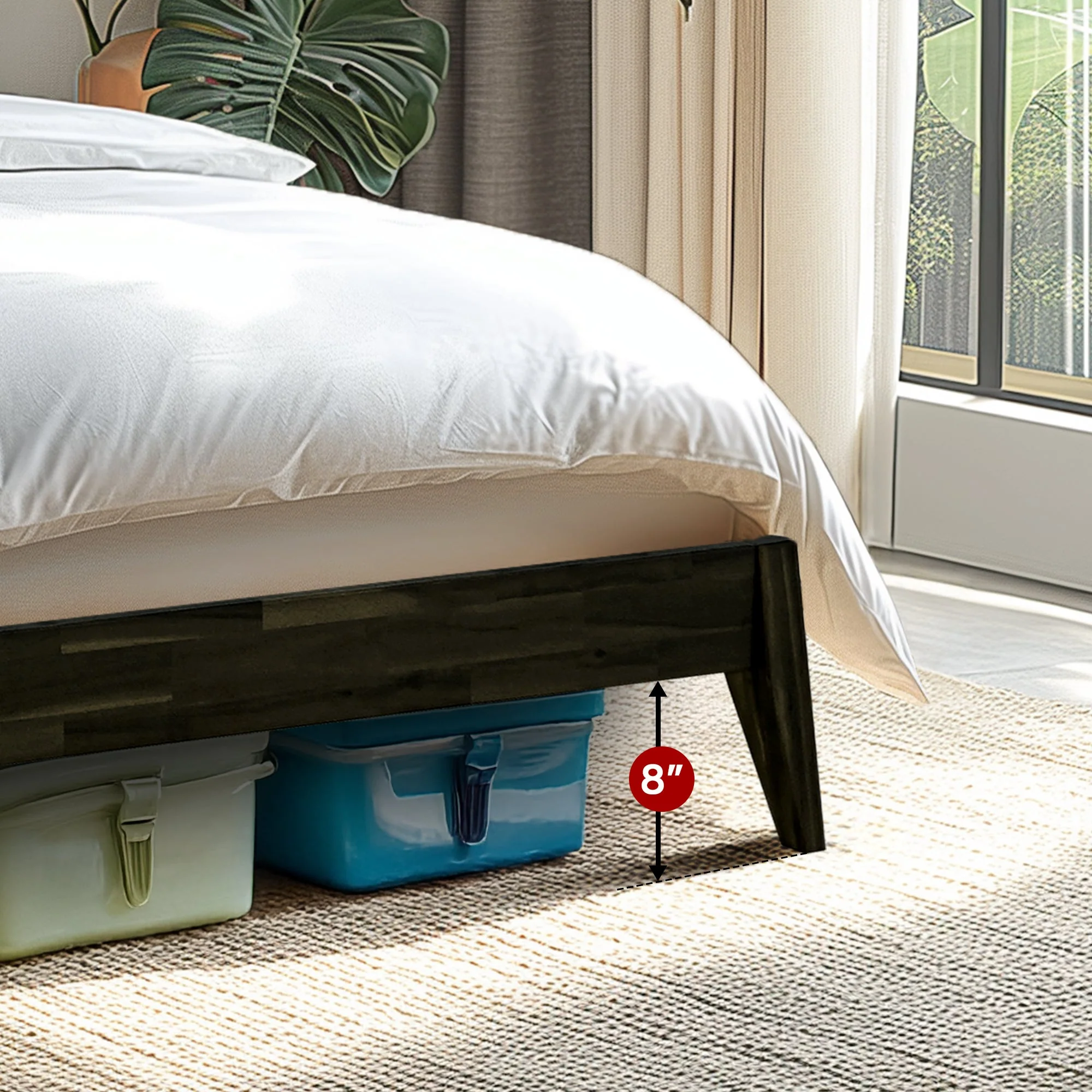 Acacia Emery Solid Wood Bed Frame - Stylish and Durable Acacia Wood Design for Your Bedroom - Image 9