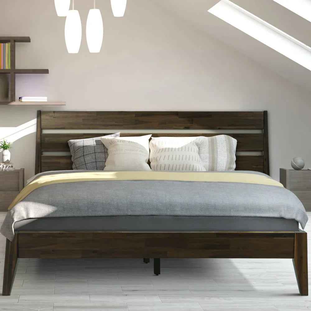 Acacia Emery Wood Platform Bed Frame for Modern Bedrooms - Image 10