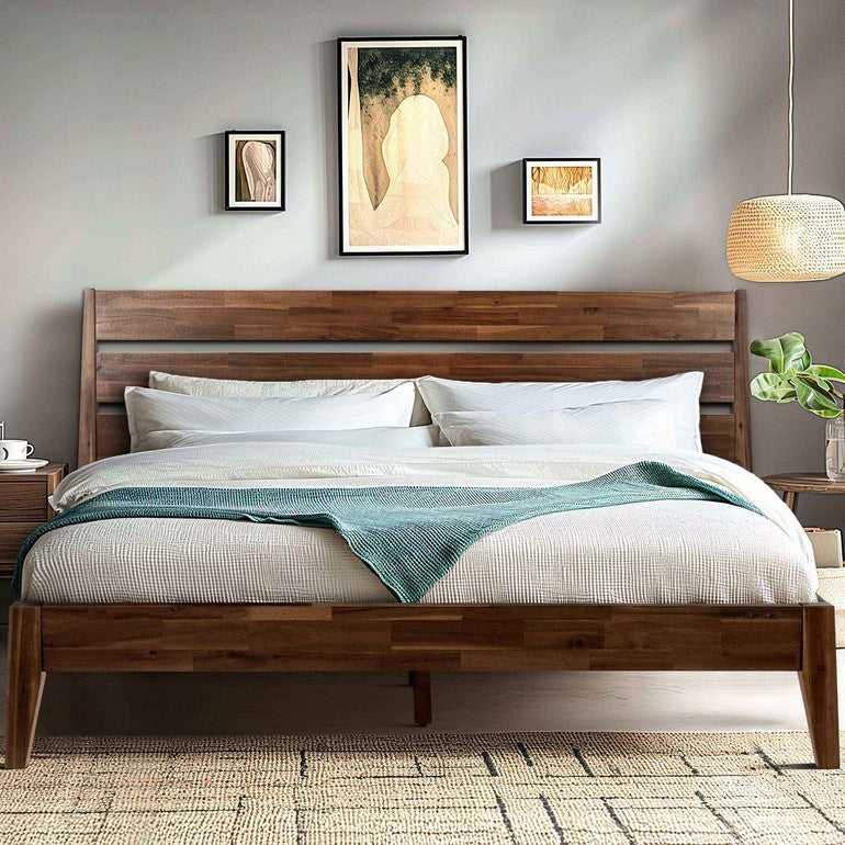Acacia Emery Wood Platform Bed Frame for Modern Bedrooms - Image 11