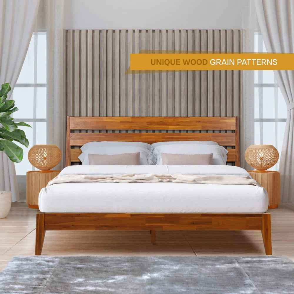 Acacia Emery Wood Platform Bed Frame for Modern Bedrooms - Image 6