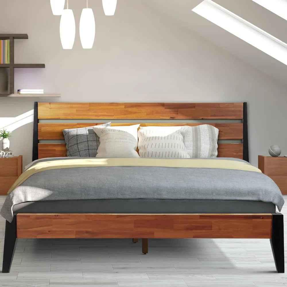 Acacia Emery Wood Platform Bed Frame for Modern Bedrooms - Image 8