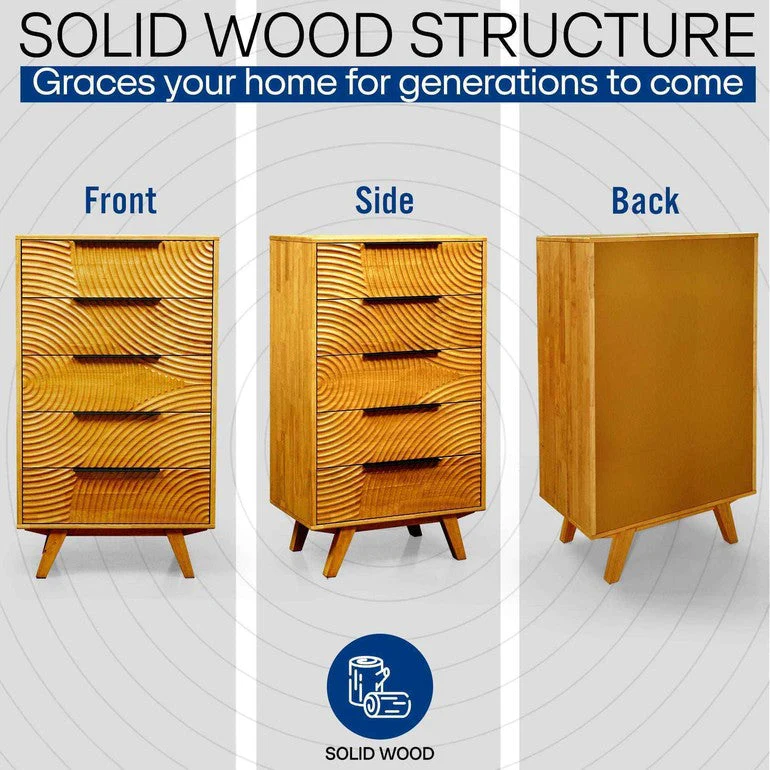 Acacia Harmony Dresser with 5 Drawers for Stylish Storage Solutions - Image 11
