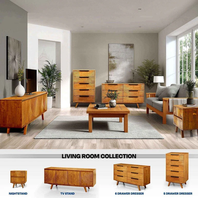Acacia Harmony Dresser with 5 Drawers for Stylish Storage Solutions - Image 17