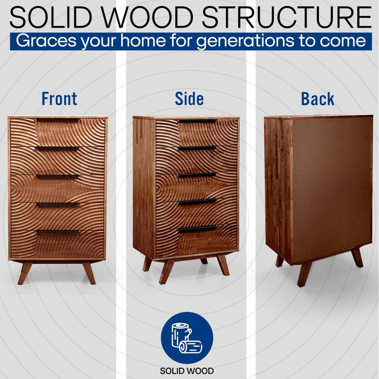 Acacia Harmony Dresser with 5 Drawers for Stylish Storage Solutions - Image 20