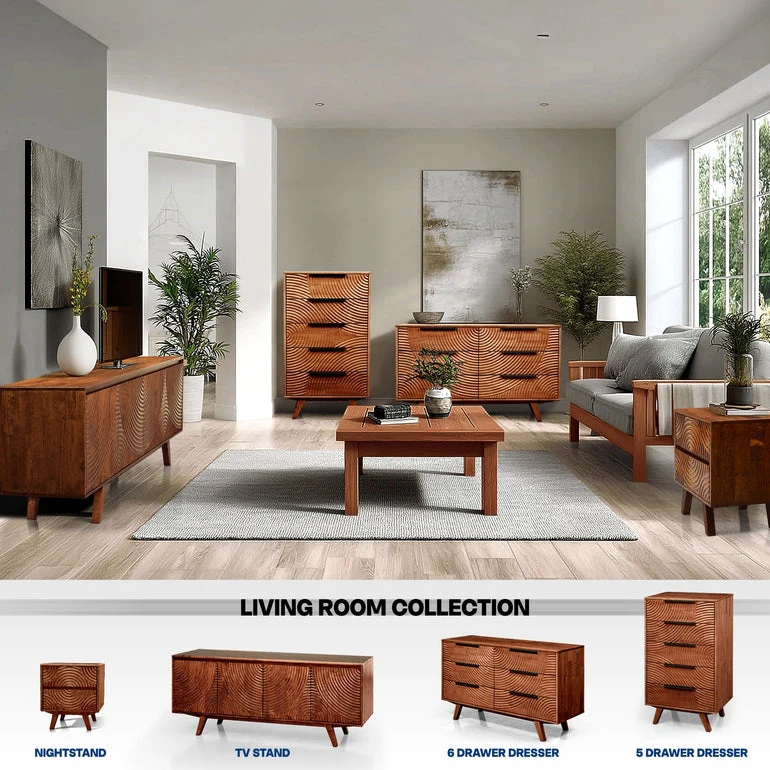 Acacia Harmony Dresser with 5 Drawers for Stylish Storage Solutions - Image 27
