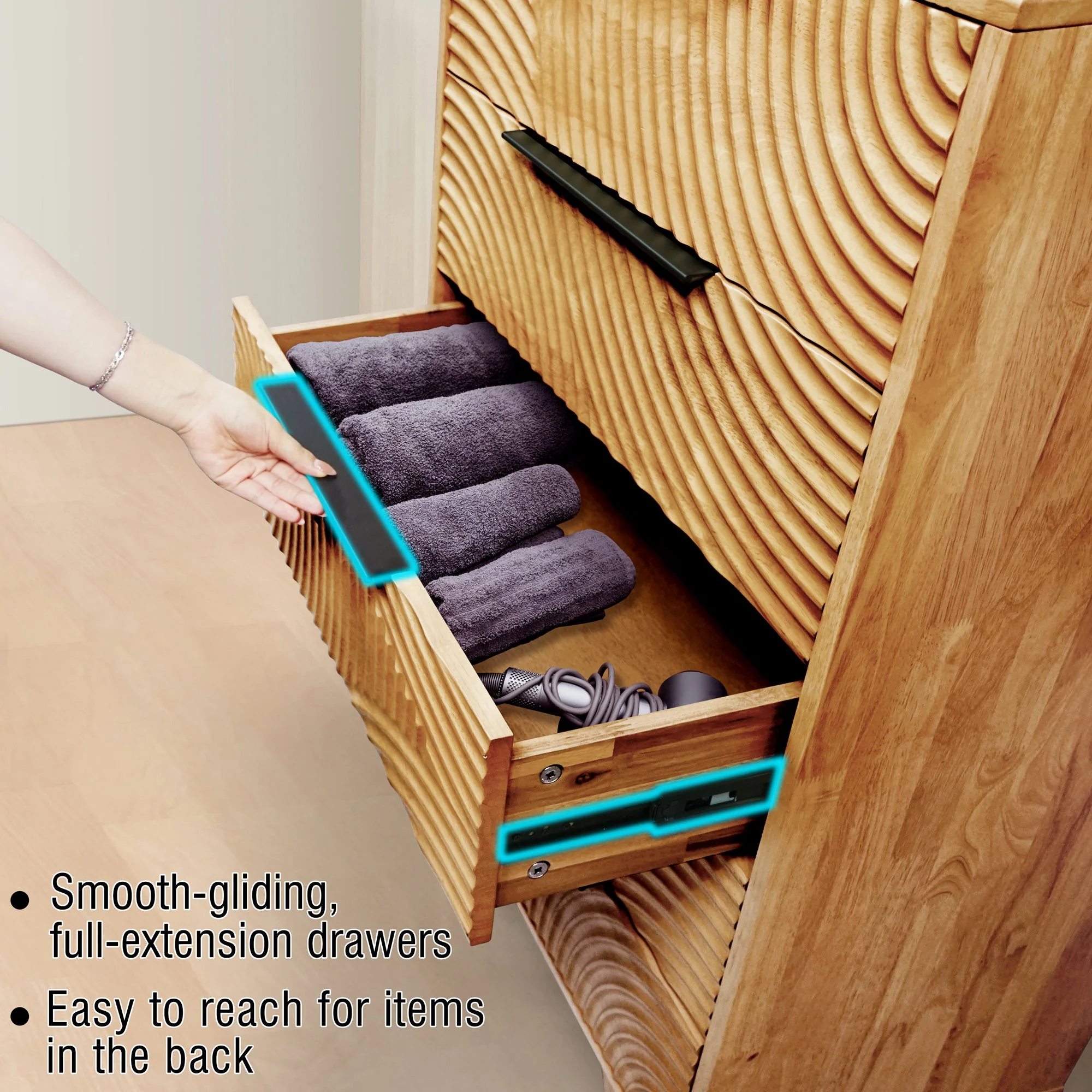 Acacia Harmony Dresser with 5 Drawers for Stylish Storage Solutions - Image 6