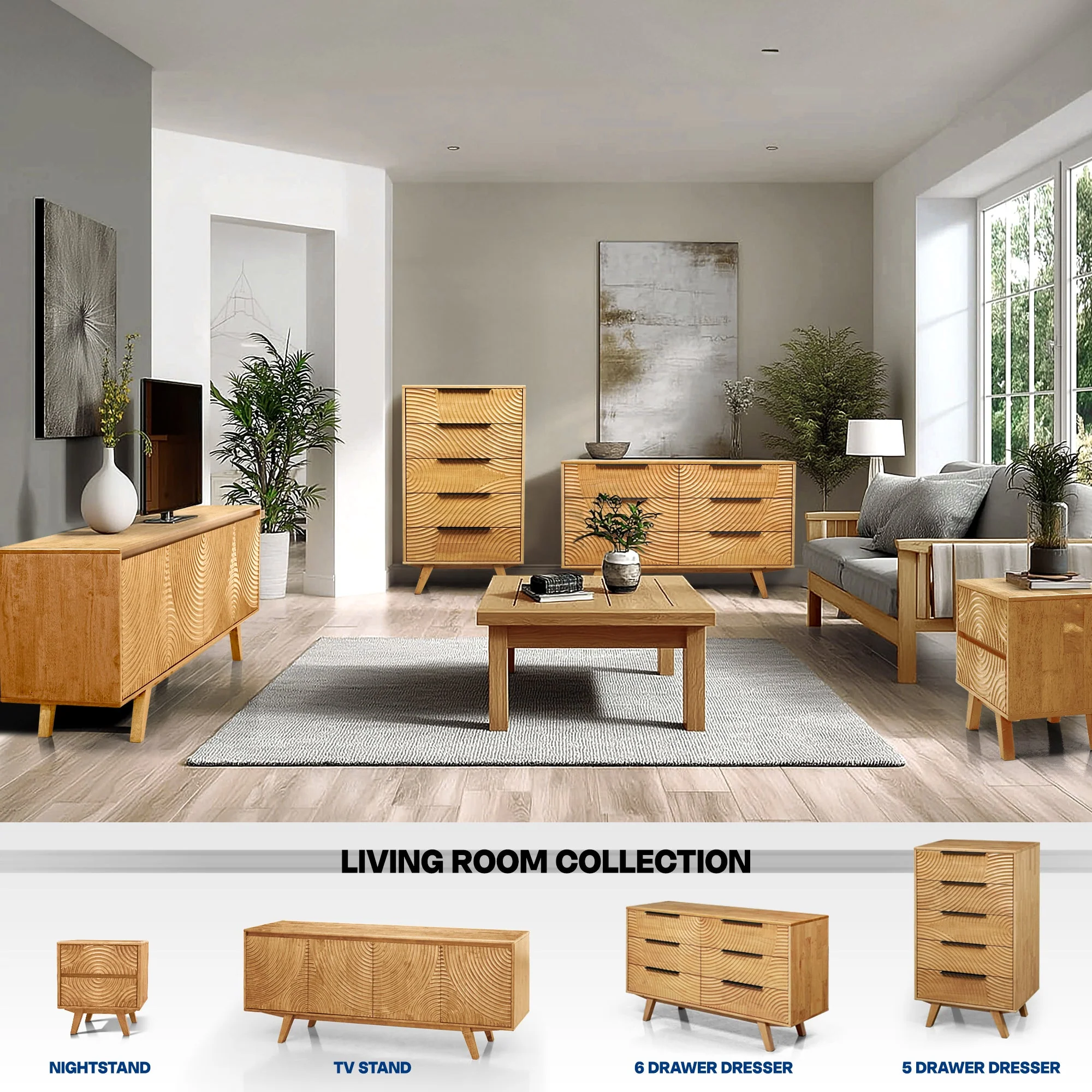 Acacia Harmony Dresser with 5 Drawers for Stylish Storage Solutions - Image 9