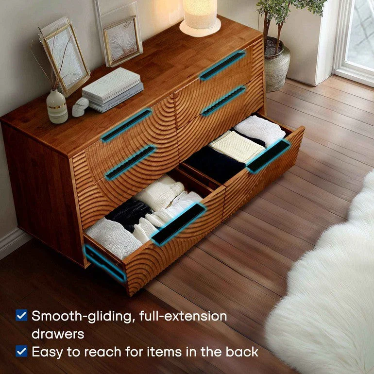 Acacia Harmony Dresser with 6 Drawers for Stylish Storage - Image 20