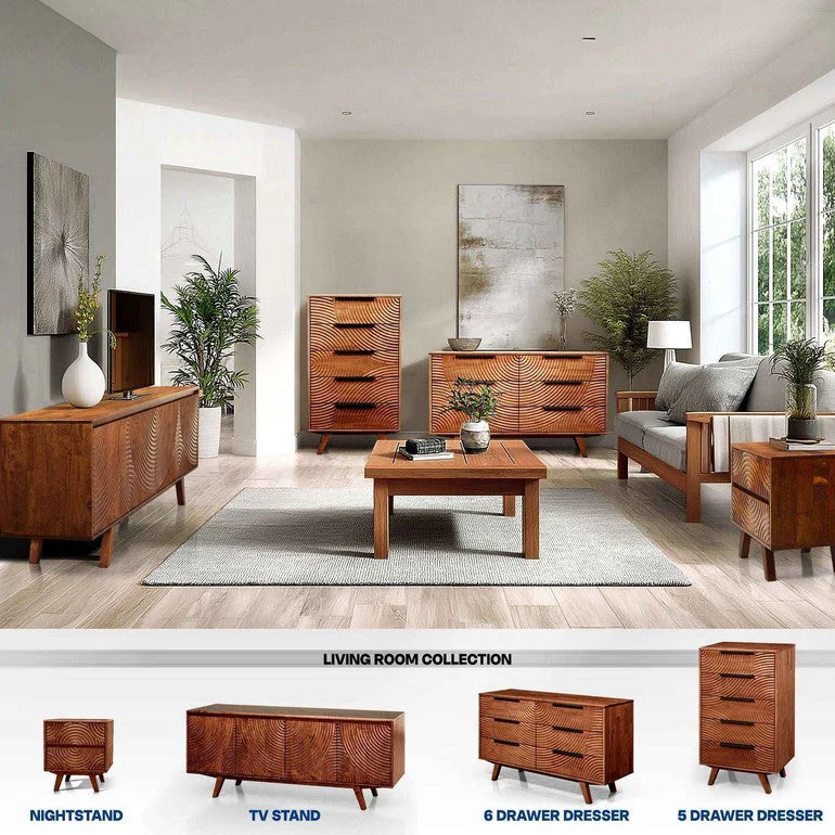 Acacia Harmony Dresser with 6 Drawers for Stylish Storage - Image 27