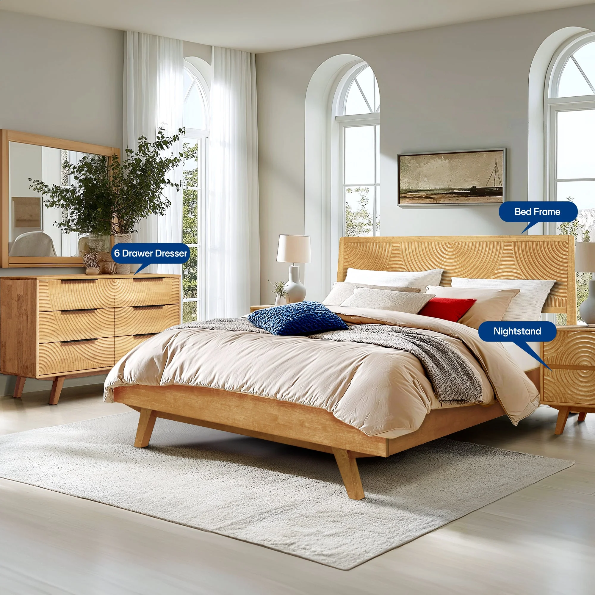Acacia Harmony Dresser with 6 Drawers for Stylish Storage - Image 8
